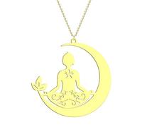 SDFXCDR men's necklaces Yoga Girl Charm Meditation Charm Pendant Namaste Zen Chakra Lotus Necklace thankyou teacher gifts
