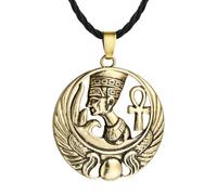 SDFXCDR necklace men Ancient Egyptian Queen Necklace Pendant Vintage Color Egypt Nefertiti Head Portrait Ankh Cross Wing Necklaces Jewelry graduation gifts