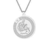 SDFXCDR necklace men Aquarius Zodiac Sign Necklace 12 Constellation Pendant Necklace for Women Horoscope Charm Chain Jewelry Gifts graduation gifts
