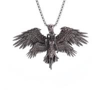 SDFXCDR necklace men Classic Four-Winged Archangel Pendant Silver-Plated Patronus Angel Pendant Couple Trend Jewelry Gift graduation gifts