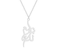 SDFXCDR necklace men Dainty Arabic Script Pendant Necklace for Women Girls Geometric Bismillah Calligraphy Charm Chain Jewelry Collar graduation gifts