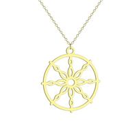 SDFXCDR necklace men Dharma Wheel Buddhism Necklace Dharmachakra Charm Pendant Dharma Yoga Chain Day Gift Necklace Gift graduation gifts