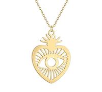 SDFXCDR necklace men Exquisite Geek Eye Love Heart Strawberry Necklace for Women Girl Amulets Pendant Clavicle Choker Jewelry Gifts graduation gifts