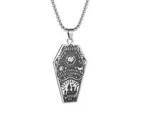 SDFXCDR necklace men Gothic Coffin Castle Pendant Necklace Men's Punk Trend Alternative Halloween Accessories graduation gifts