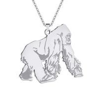 SDFXCDR necklace men Great Ape Adult Male Gorilla Necklace Men Jewelry Vintage Pendant Necklace For Women Gift graduation gifts