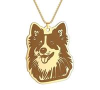 SDFXCDR necklace men High Polishing Animal Pet Cute Dog Pendant Clavicle Shetland Sheepdog Pendant Necklace graduation gifts