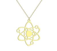 SDFXCDR necklace men Hollow Atom Pendant Necklace for Women Girls Science Charm Neck Chain Carbon Atom Physics Jewelry Gift graduation gifts