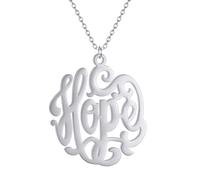 SDFXCDR necklace men Hollow Faith Hope Letter Pendant Necklace for Women Men Jewelry Charm Necklace Birthday Party Gifts graduation gifts