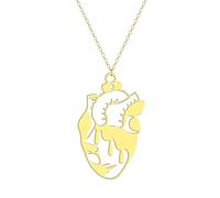 SDFXCDR necklace men Hollow Heart Necklace for Women Girls Human Organs Shaped Pendant Heart Charm Chain Collar Gift for Doctor Nurse graduation gifts