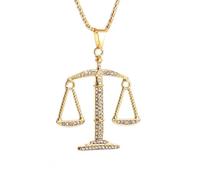SDFXCDR necklace men Ice Crystal Cubic Zirconia Libra Pendant Justice Balance Scales Necklace Men and Women Hip-Hop Trend Lucky Jewelry Gift graduation gifts