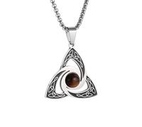 SDFXCDR necklace men Irish Celtic Knot Gemstone Pendant Wiccan Witch's Knot Necklace Men Women Amulet Jewelry Gift graduation gifts