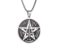 SDFXCDR necklace men Israeli Jewish Hebrew Tetragrammaton Solomon Pendant Witchcraft Pentagram Necklace Men's Rune Amulet Jewelry graduation gifts