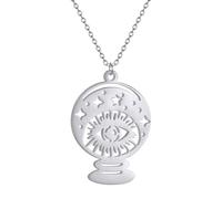 SDFXCDR necklace men Magic Ball Charm Pendant Necklace Magic Sphere Witch Ball Crystal Charm Pendant Halloween Jewelry graduation gifts