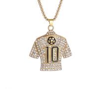 SDFXCDR necklace men Men and Women Fashion Ice Out Zircon Legend No. 10 Jersey Pendant Necklace Hip-Hop Punk Jewelry graduation gifts