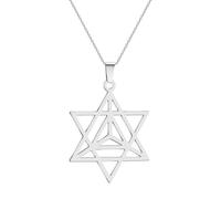 SDFXCDR necklace men Merkaba Star Necklace Zen Yoga Yoga Jewish Mysticism Uplifting Charm Spiritual Journey Geometry Tetrahedron Kabbalah graduation gifts