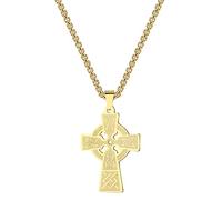 SDFXCDR necklace men Retro Men's Large Cross Celtic Knot Pendant Necklace Women Men Trinity Irish Charm Celtic Cross Chain graduation gifts