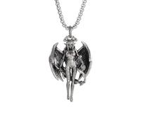 SDFXCDR necklace men Retro Punk Witch Wings Goddess Pendant Necklace Suitable for Men and Women Personalized Rock Party Jewelry Gifts graduation gifts