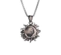 SDFXCDR necklace men Retro Sun Moon Star Kiss Necklace Pendant Couple Fashion Trend Literary Jewelry graduation gifts