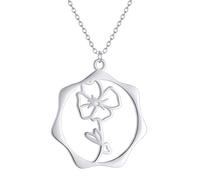 SDFXCDR necklace men Rose Iris Flower Pendant Necklace Birth Month Flower Pendant Chain Jewelry for Women Girls graduation gifts
