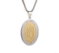 SDFXCDR necklace men The of Guadalupe Religious Medal Oval Medal Pendant Necklace A Memorial Gift for A Mother's Wife graduation gifts