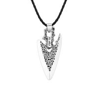 SDFXCDR necklace men Vintage Indian Arrowhead Pendant Necklace for Men Boys Women Retro Punk Amulet Charm Black Leather Clavicle Chain Collar graduation gifts