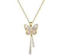 SDFXCDR necklaces necklace for women Classic Charming Romantic White Tassel Butterfly Necklace Fashionable Micro-inlaid Temperament Versatile Gift