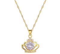 SDFXCDR necklaces necklace for women Classic Retro Charm Queen's Crown Micro-Inlaid Necklace Exquisite Personalized Hollow Clavicle Chain