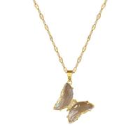 SDFXCDR necklaces necklace for women Classic Romantic White Crystal Transparent Butterfly Necklace Fashion Noble Design Animal Versatile Clavicle Chain Pendant