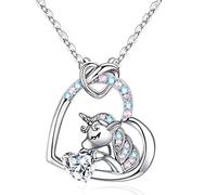 SDFXCDR necklaces necklace for women Exquisite Couple Heart Zircon Unicorn Necklace Animal Pendant Wedding Necklace for Women Jewelry Birthday Gift