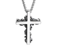 SDFXCDR necklaces necklace for women Fashion Simple High Polish Cross Necklace for Men Women Unique Retro Skull Pendant Punk Jewelry Gifts Wholesale