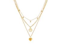 SDFXCDR necklaces necklace for women Gold Color Heart Tree Beads Pendant Necklace For Women Fashion 3in1 Chains Waterproof Girl Jewelry