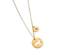 SDFXCDR necklaces necklace for women letter A-Z heart-shaped necklace with hollowed out circular ring hollowed out pony fashionable women's jewelry