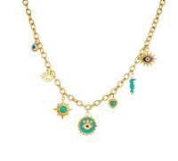 SDFXCDR necklaces necklace for women Turquoise The Devil's Eye round Pendant Necklace For Womens Trend Demon Eye Neck Jewelry Gift Party