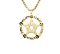 SDFXCDR personalised necklace,Alchemy Pentagram Necklaces Five Elements Spirit Air Earth Fire Water Pendant Chain Amulet Jewelry Gifts