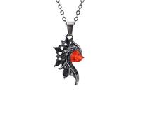 SDFXCDR personalised necklace，Angel Devil Wings Couple Pendant with Red Heart Stone,Black and White Simple Valentine's Day Gift Necklace Set gift