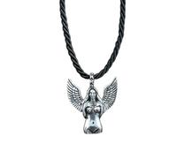 SDFXCDR personalised necklace,Angel wings naked female pendant, lucky lady, free love, love amulet necklace, wedding jewelry gift bridesmaid gift