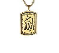 SDFXCDR personalised necklace,Arabic Vintage Allah Muslim Islam Ayatul Kursi Pendant Necklace Islamic Square Necklaces Amulet Religious Jewelry Party gift