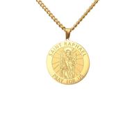 SDFXCDR personalised necklace,Archangel Saint Raphael Seal Necklace Healing Angel Prayer Pendant Chain Judaism Amulet Jewelry Gift