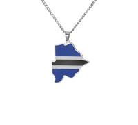 SDFXCDR personalised necklace，Botswana Map Flag Pendant Necklaces For Women Drip Oil African Country Ethnics Jewelry Gift
