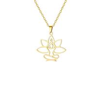 SDFXCDR personalised necklace，Buddhist Yoga Lotus Flower Pendant Necklaces for Women Men Spiritual Healing Choker Amulet Jewelry Gifts