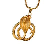 SDFXCDR personalised necklace,Cobra Red Eye Alloy Men Pendant Necklace Hollow Out Grave Python Men Metal Pendants Neck Chian Jewelry Fashion Accessory gift