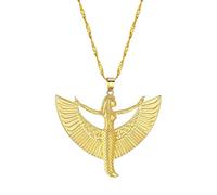 SDFXCDR personalised necklace,Dance Skirt Isis Goddess Pendant Necklace For Women Pewter Ancient Egyptian Jewelry Occult Deity Egypt God Choker Necklace gift