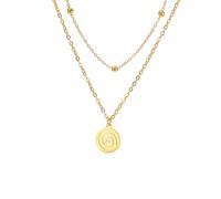 SDFXCDR personalised necklace,Dreamtime Necklace for Women Girlfriend Pendant Double Round Loop Link Chain Chocker Girl Necklaces Jewelry Gift