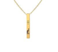 SDFXCDR personalised necklace,Egyptian Cat Goddess Bastet Necklace Ancient Egypt Ankh Cross Symbol Necklaces Square Amulet Jewelry gift