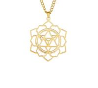 SDFXCDR personalised necklace，Hexagram Merkaba Stars Pendant Necklaces Flower of Life Yoga Jewish Mystical Symbol Necklace Protection Kabbalah Jewelry gift