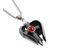 SDFXCDR personalised necklace，Hip Hop Punk Tide Angel Wings Demon Eye Cross Pendant Men's and Women's Necklace gift