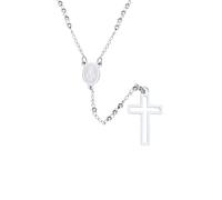 SDFXCDR personalised necklace，Hollow Cross Rosary Necklaces for Men Women,Virgin Mary Religious Necklace, Christ Jesus Prayer Jewelry gift