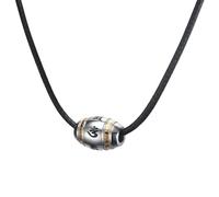 SDFXCDR personalised necklace，Men Choker 6 & 9 words Buddha Mantra Gossip Yin Yang Lucky Bead Pendant Necklace Black Braided Rope Male Jewelry gift