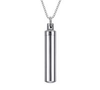 SDFXCDR personalised necklace，Men Woman Capsule Pendant Necklace in Open Cylindrical Pendants Remembrance Jewelry Pill Filler Kit with funnel gift