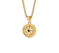 SDFXCDR personalised necklace，Mens Compass Pendant Necklaces with Center North Star, Waterproof Geometric Collar gift